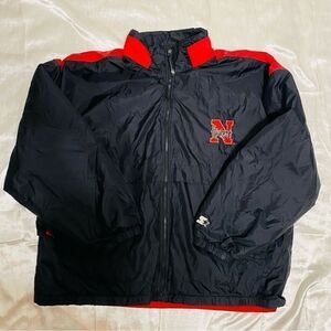 Vintage Starter Nebraska Huskers Black And Red Jacket Size XXL